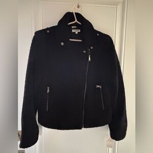 Max Studio Black Jacket Faux fur Jacket in Size Large